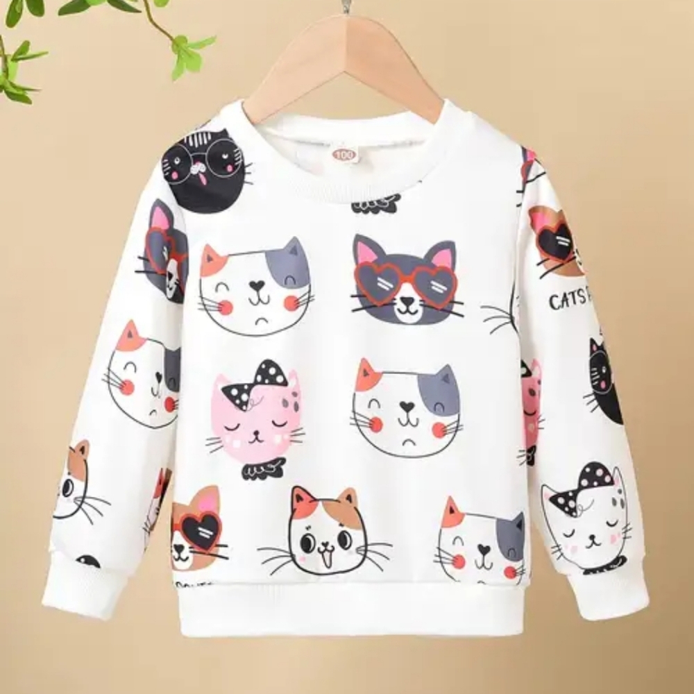 Girl's Sweater cats graphic pattern Size 5 New arrival in my boutique